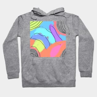 Orange blue purple watercolor art Hoodie